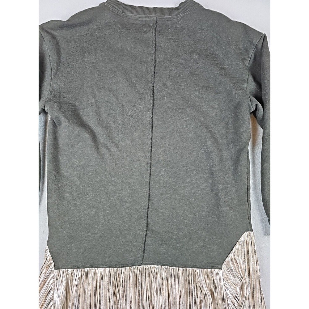 Pilcro Anthropologie Women's XXS Metallic Twofer Tunic Blouse Silver Black - Picture 10 of 12
